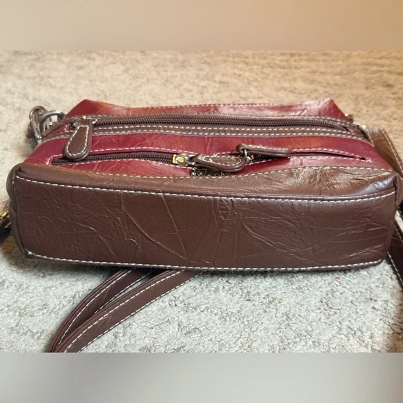 Stone & Co. Red And Brown Leather Mini Crossbody Bag. Great Condition! - Picture 3 of 6